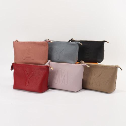 Custom PU Cosmetic Bag Zipper Pouch Makeup Sanitary Bags Personalized Logo Design Print Grocery Storage Clutch Make Up Bag