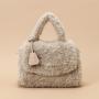 2024 Trending Wholesale Customize Messenger Purses Luxury Handbags Lambswool Handle Bags Fall Winter Women  Furry Beautiful Hand