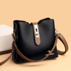 Women's Messenger Bags New 2024 Handbag Contrast Color Crossbody Shoulder Bag for Women Fashion Bucket Bag