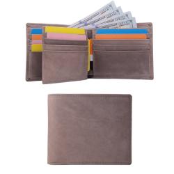 Crazy Horse Genuine Leather Slim Pocket Wallets Men Bifold Short Wallet