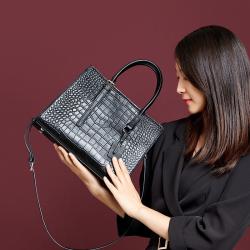 bolsas para mujer Retro Fashion Women Genuine Leather Alligator Handbags taschen China Wholesale Lady Bags bolsos-para-mujeres-