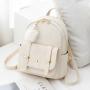 Fashion Mini Backpack Purse Pompom Ball PU Leather Backpack Shoulder Bag for Women