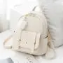 Fashion Mini Backpack Purse Pompom Ball PU Leather Backpack Shoulder Bag for Women