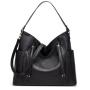 Solid Color Luxury Ladies' Handbag Long Strap High Quality Leather Polyester Lining Elegant Stylish Tassel Decoration Zip