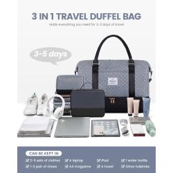 LOVEVOOK new 3  in 1 large capacity combination diamond quilted designer carry on overnight luggage travel duffel gym bags