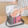 Gelory Wholesale Aluminum Foil Lunch Cooler Bag Waterproof Portable Thickened Stripe Insulation Lunch Box Bag