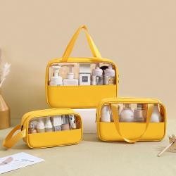 Gelory PVC cosmetic bag translucent waterproof wash bag simple PU portable bath bag large capacity
