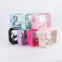 Keymay RTS Stock PVC Zipper Waterproof Clear Crossbody Bag Stadium Approved Clear Crossbody Messenger Bag girls Shoulder Bag