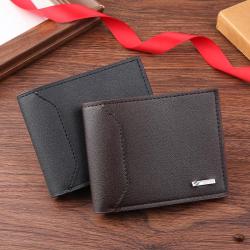 Men's Casual Thin Soft Wallet New Young Multi-Card Holder with Open Closure Fashion Stitching Waterproof Feature