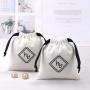 Custom Logo Printing White Cotton Twill Skincare Product Packing Bag High Quality Reusable Gift Jewelry Dust Cotton Pouch