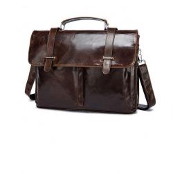 Top Quality Genuine Cow Leather Business Bag Men Messenger Laptop Bag