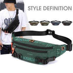 ZR612Men Waist Chest Bag New Fashion Shoulder Bag Sports Travel Crossbody Bag Waterproof Leisure Solid Color Nylon Cloth Outdoor