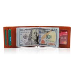Custom Men Rfid Blocking Money Clip Wallet PU Leather Money Clips Wallet For Men