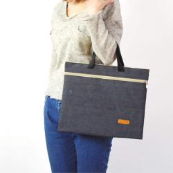 Gelory Paper Files Notebook Organizer Bag Waterproof Zipper Document Bag with Handle and Meeting Office Organizer Briefcase