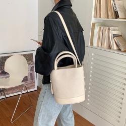 2023 Korean Style Large Capacity Handbag Fashion Stye cross-body single shoulder bag niche stitching canvas Bag bucket bag