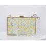 New 2024 Spring Fashion Women's transparent daisy printing clutch bag handbag Acrylic Evening Bag Wedding Clutch Purse Box