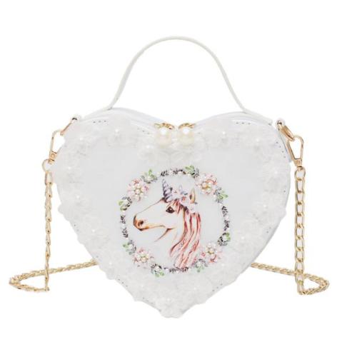 Factory customized heart design girls hand bag Lolita stylish lace decoration women crossbody bag