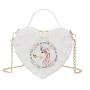 Factory customized heart design girls hand bag Lolita stylish lace decoration women crossbody bag