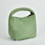 2024 New Braided Bag Fashion Bucket Bag Female Pu Candy Color Shoulder Handbag Trend Child Bag