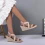 Fashion Fancy Female Chunky Footwear Woman Ultra Platform Wedge High Heels Espadrilles Sandals For Women And Ladies