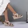 Fashion Fancy Female Chunky Footwear Woman Ultra Platform Wedge High Heels Espadrilles Sandals For Women And Ladies