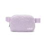 Personalized Purple Fleece Crossbody Waist Bags Unisex Daily Use Sports Running Mini Belt Bag with Adjustable Strap