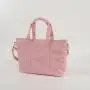 Keymay Custom Large Size Portable Corduroy Organizer  Pink Shopping Bag Beach Tote Bag Women Hand Bags