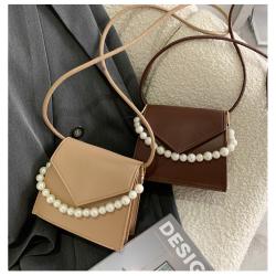 Popular Pearl Handbag New Bag For Women  Texture Double Layer Small Square Bag Single Shoulder Cross Bag For Women
