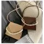 Popular Pearl Handbag New Bag For Women  Texture Double Layer Small Square Bag Single Shoulder Cross Bag For Women