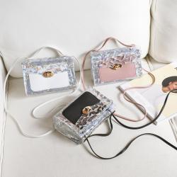 Transparent crossbody bags for women 2024 trend ladies handbag small square bag mini satchel shoulder bag