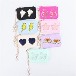 Keymay 2023 Multicolor Card Holder Keyring Nylon Money Key Zipper Pouch Small Wallet Women Coin Purse