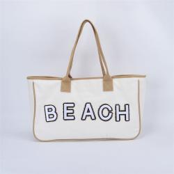 Keymay Custom Logo Durable Multi-color Large Capacity Shipping Bag Ladies Shoulder Bag Summer Canvas Beach Tote Bag Travel