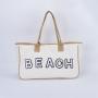 Keymay Custom Logo Durable Multi-color Large Capacity Shipping Bag Ladies Shoulder Bag Summer Canvas Beach Tote Bag Travel