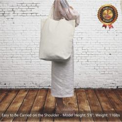 Gelory Custom Logo Super Strong Large Canvas Tote Bag Recycled Reusable Grocery Shopping Bags