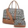Realer 2021 Canvas Weekender Bag Womens Overnight Bag Carryon Weekend Travel Duffel Tote with Shoe Compartment with Toiletry Bag