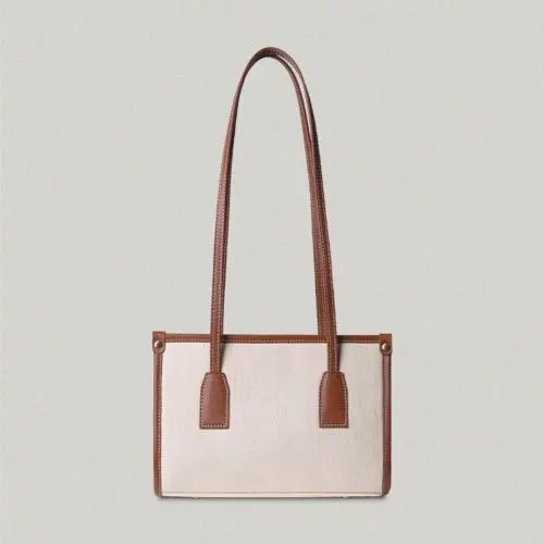 Wholesale Handbag Factory Customize Leather And Canvas Bags Fashionable Smaller Women Tote Bags