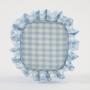 Keymay Fashion Girls Cute Organizer Zipper Pouch Gingham Pouch Check Cosmetic Bag Makeup Bag with Ruffle Edge