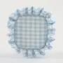 Keymay Fashion Girls Cute Organizer Zipper Pouch Gingham Pouch Check Cosmetic Bag Makeup Bag with Ruffle Edge
