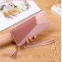 2024 New Fashion Ladies Large Capacity Zipper Wallet Contrast Color Stitching Waterproof Carry Bag Japan South Korea Style