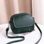 Bolsos New Fashion Student Mobile Phone Single Shoulder Bag Simple Ladies Small Round Bag Pu Pure Color Zipper Crossbody Bag