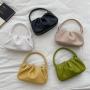 2024 Factory Outlet New Korean Fashion Trend Women Shoulder Bag Chain Slanting Bag Pleated Candy Pu Leather Color Handbags