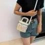 HR536 Hot New Women Handbag Fashion Ladies Montage PU Woven Bucket Bag Summer Vacation Outdoor Single Shoulder Crossbody Bag