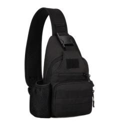 USB Charging Chest Bag Unisex Cycling Sports Bag with Water Bottle One Shoulder Casual Backpack Zipper Closure