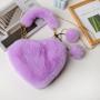 Custom plush Tote bag Heart shape design decorative storage shopping niche design plus logo zipper bag