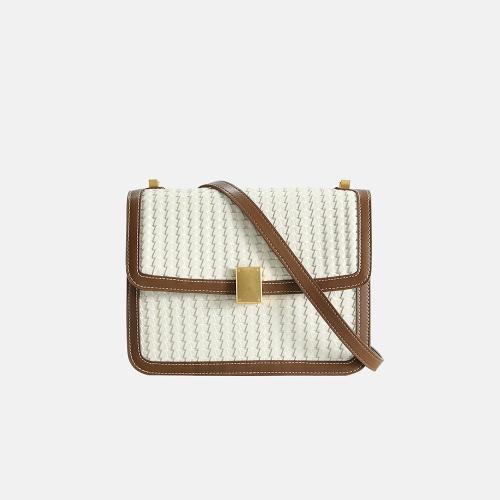 Wholesale OEM DOM Custom Fashionable Women Handbags Beautiful Weave Pu Messenger Bag Luxury Women Crossbody Bags