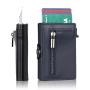 Wholesale genuine leather metal wallet card holder rfid blocking aluminum card holder