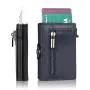 Wholesale genuine leather metal wallet card holder rfid blocking aluminum card holder