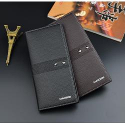 ZR756 Man Wallet Long Card Holder Card Positions Case Open Frosting Purse Retro Money Clip Billfold Dollars PU Open Wallet
