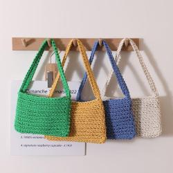 NEW Cotton Woven Small Shoulder Bags Women Handbags Ladies Casual Slim Phone Beach Bag For Women Luxury Wholesale