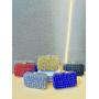 2024 NEW womens Square Sparkly Rhinestone Glitter Clutch Purse Evening Handbag Shoulder Bag for Wedding Party